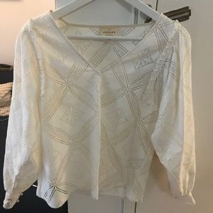 Sezane | Lauren Lace Blouse in Ecru FR 34/US 2